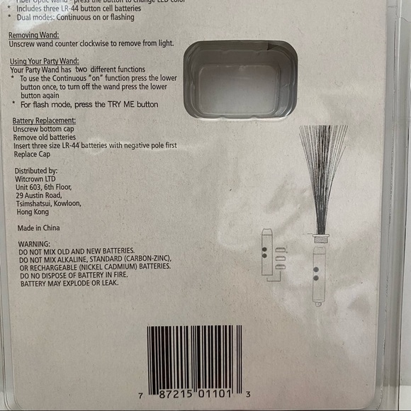 Halloween Safety Light Fiber Optic Wand NO Battery - Picture 2 of 4